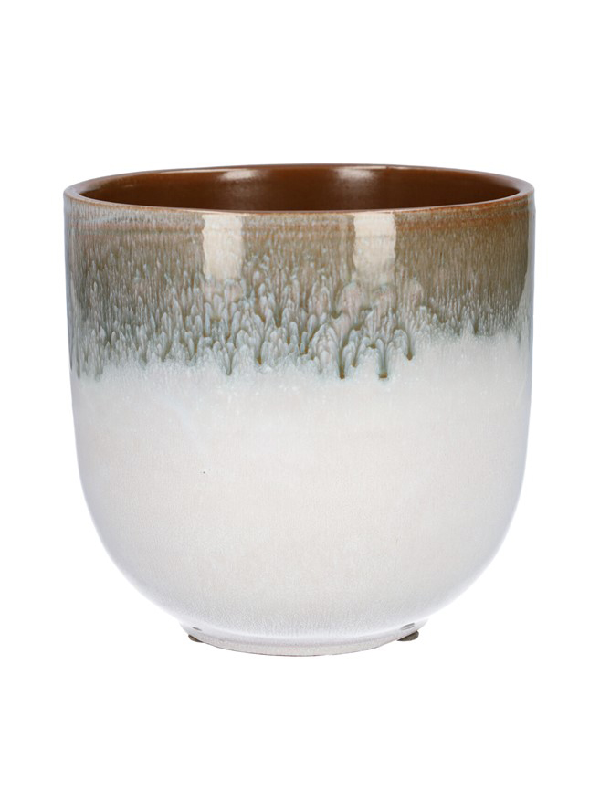 Elvas witte pot met motief ⌀ 15,5 cm