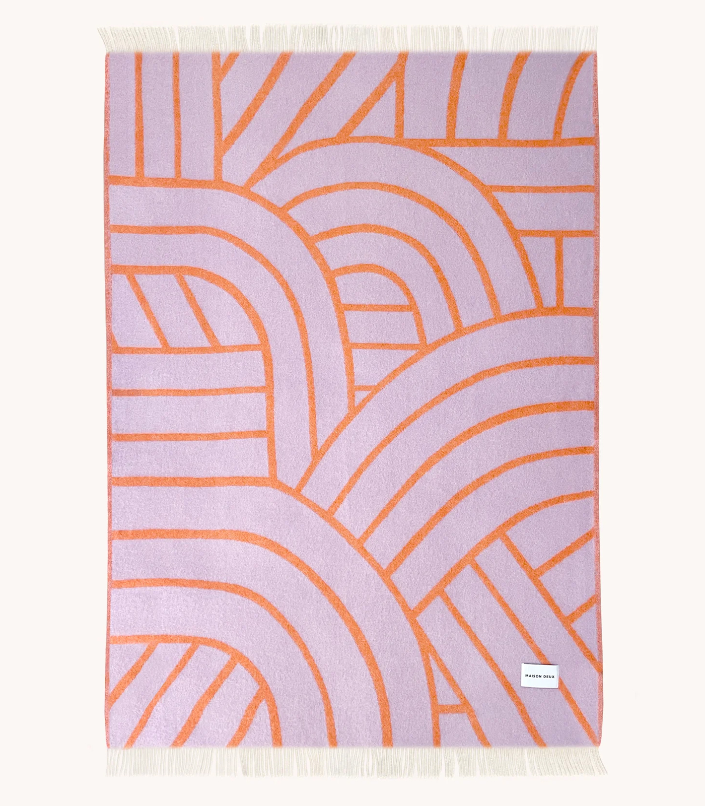 Maison Deux lines deken lilac orange 3