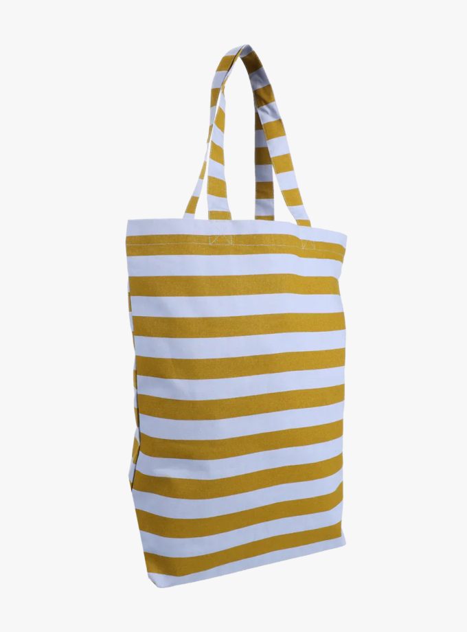 kadodesign katoenen tote bag gestreept ice seaweed