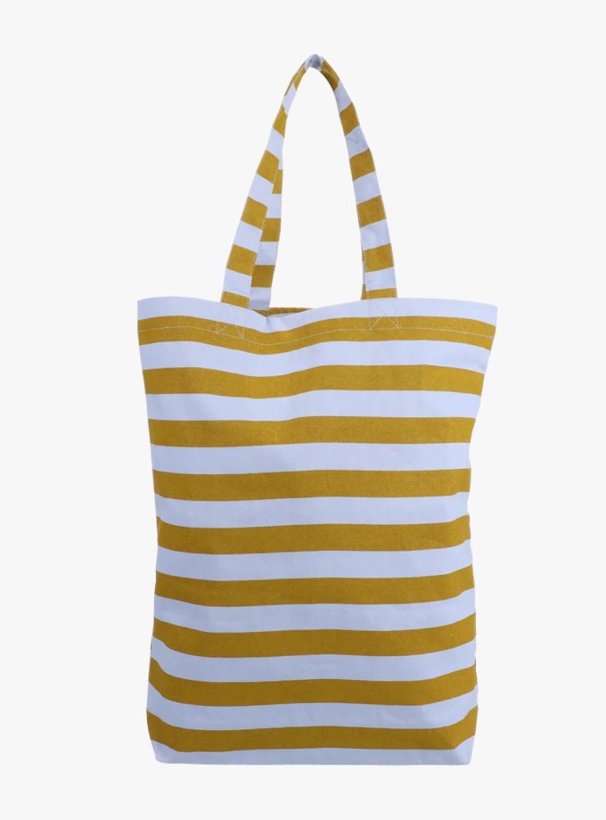 kadodesign katoenen tote bag gestreept ice seaweed