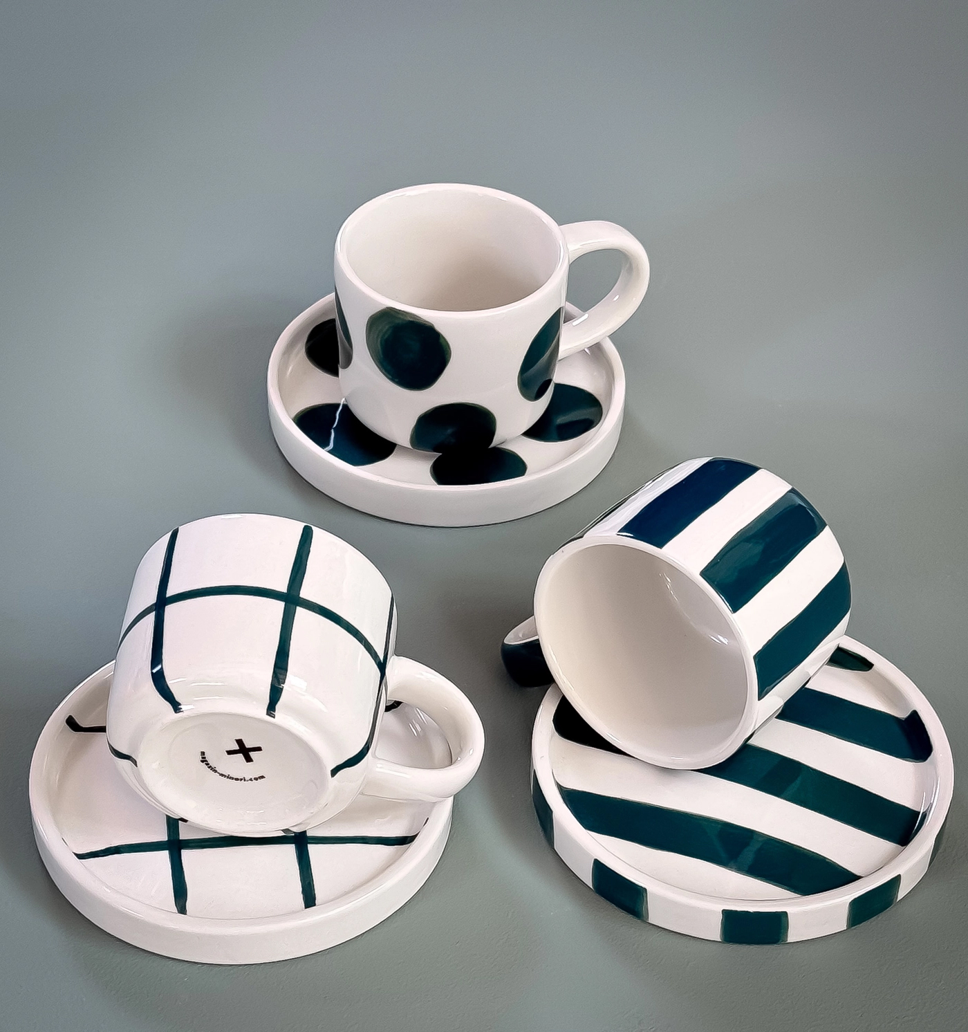 magazin minori espresso kopjes gestreept Gentle Green