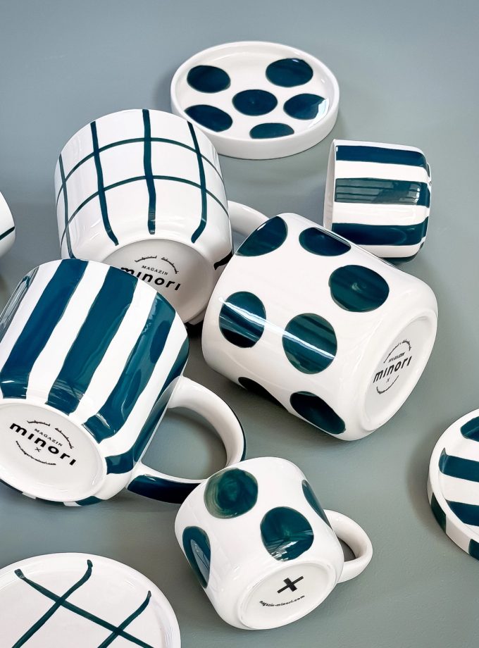 magazin minori espresso kopjes gestreept Gentle Green