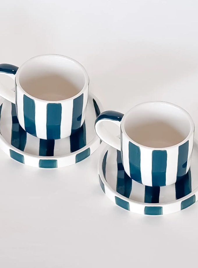magazin minori espresso kopjes gestreept Gentle Green
