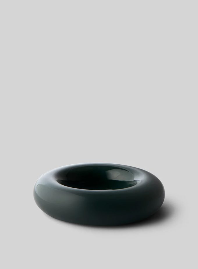 studio about candle holder bob donut dark green 2