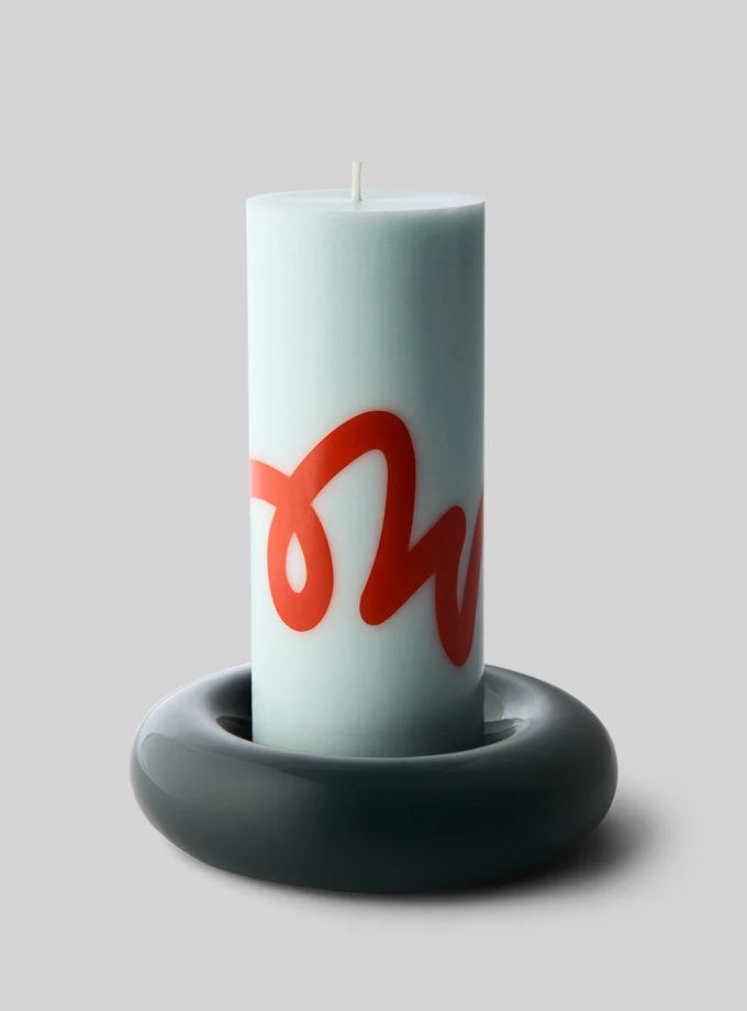 studio about candle holder bob donut dark green 2