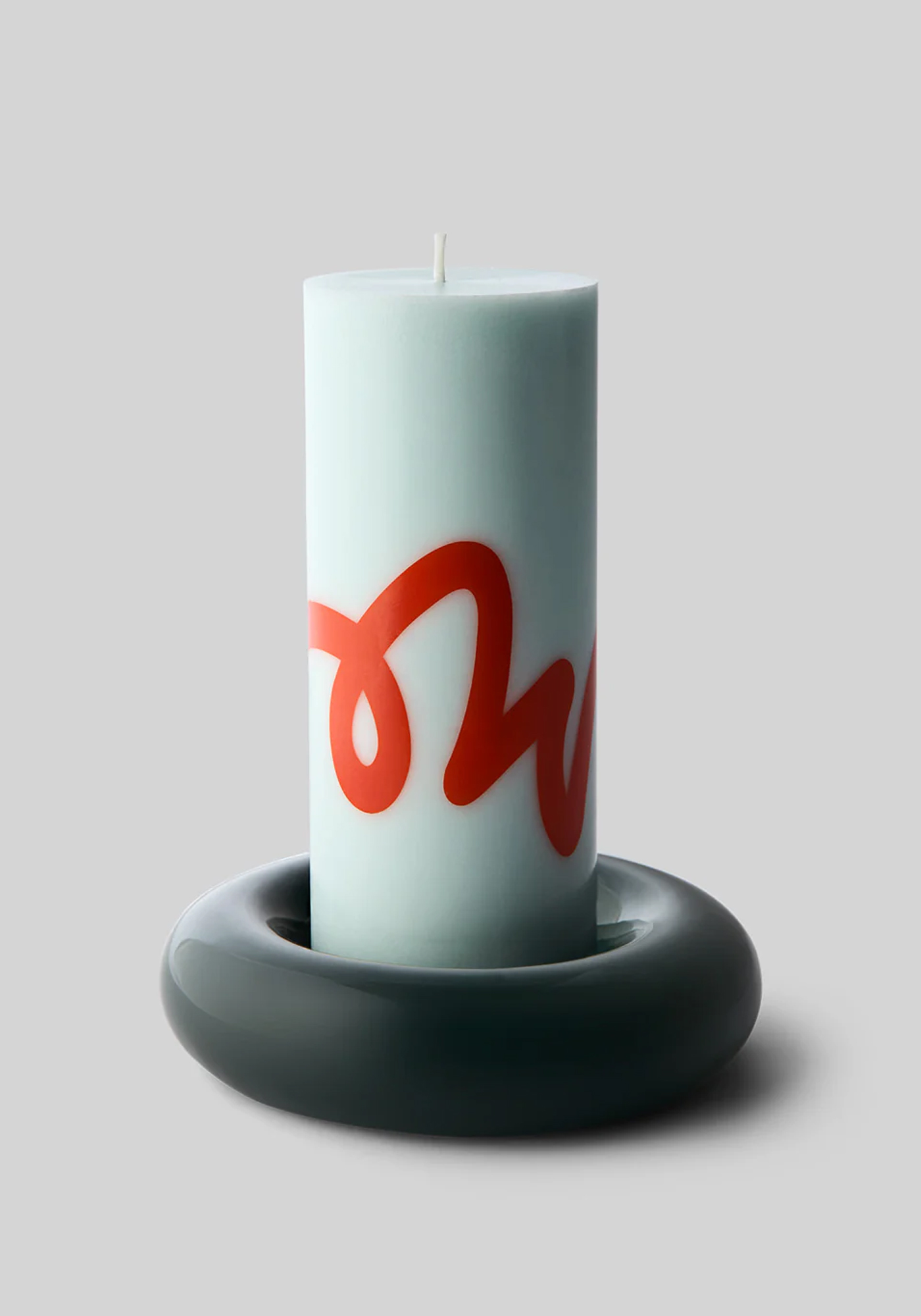 studio about candle holder bob donut dark green 2