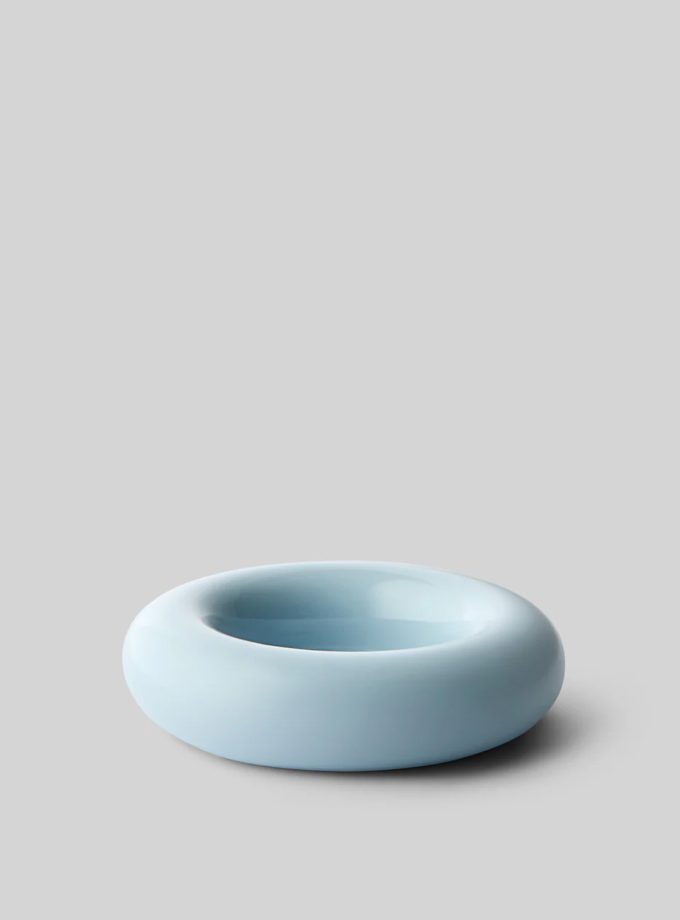 studio about candle holder bob donut light blue